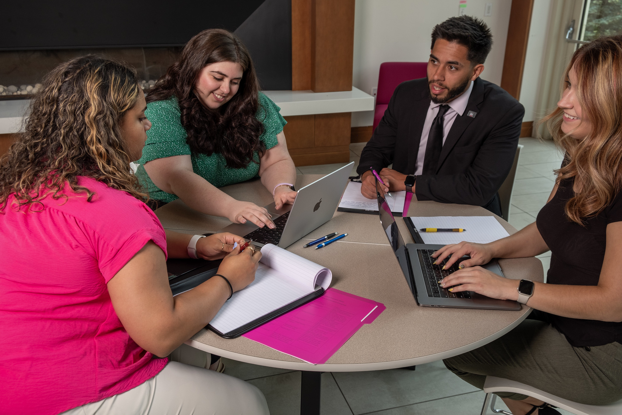 Students at a table working