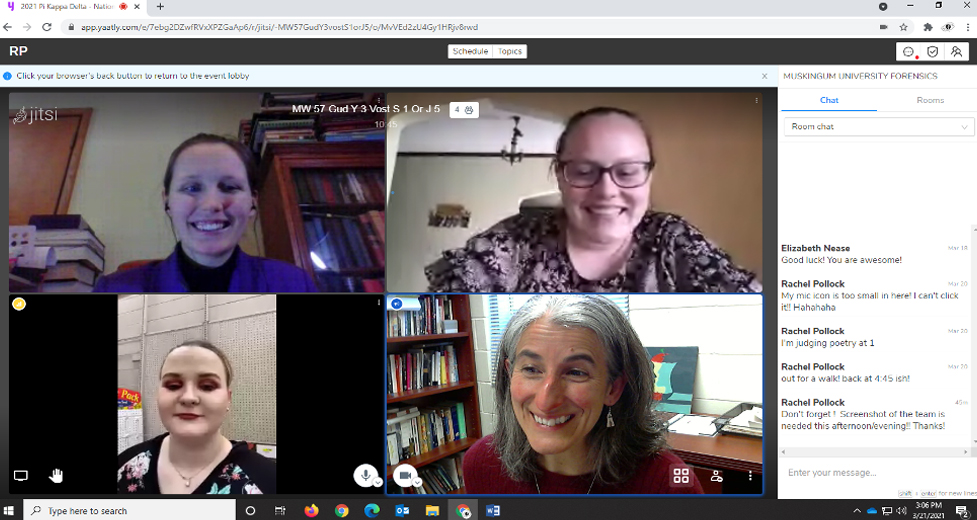screenshot of competitors and professor
