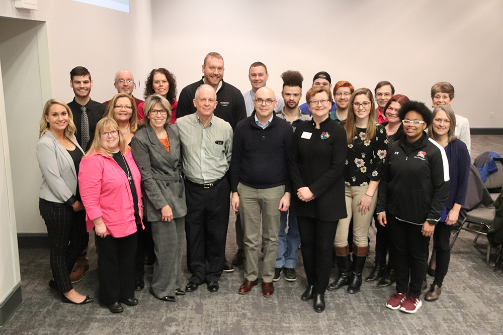 group shot of the Muskingum students, faculty and staff that attended the summit