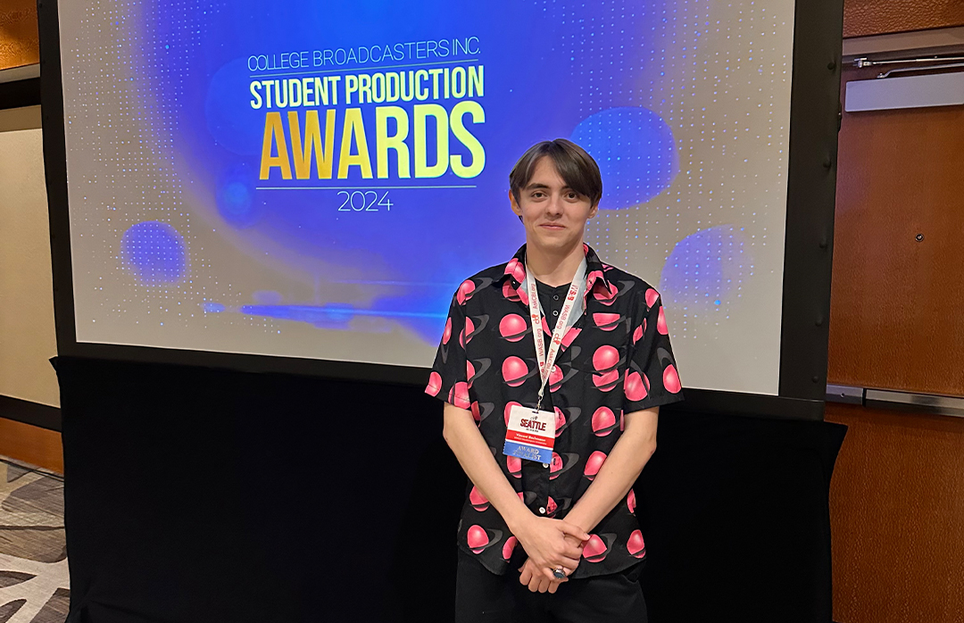 Vincent at the Student Production Awards