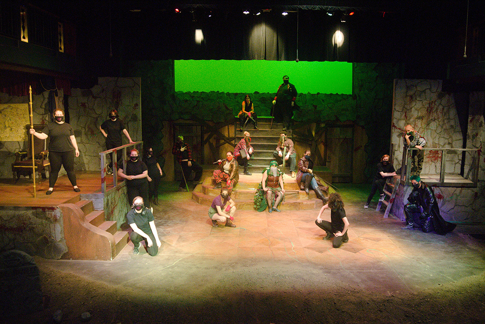 cast of Living Dead in Denmark posing for a photo on the set