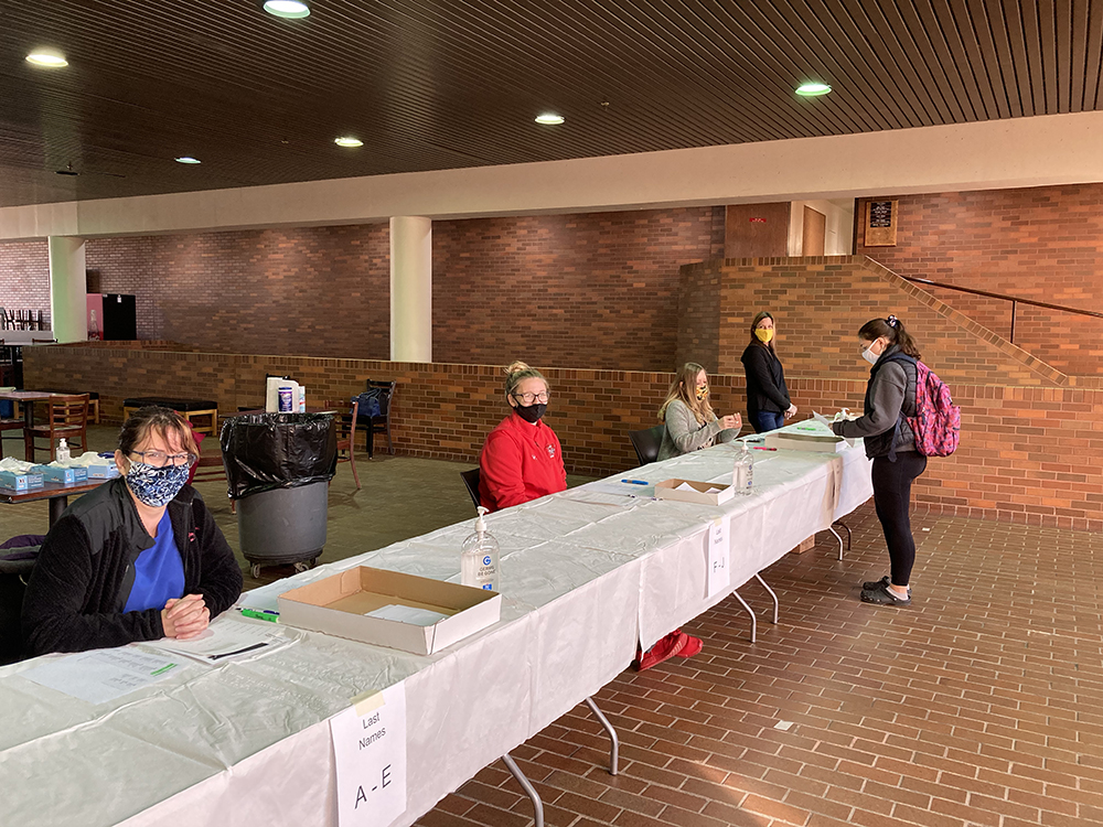 pcr testing registration table