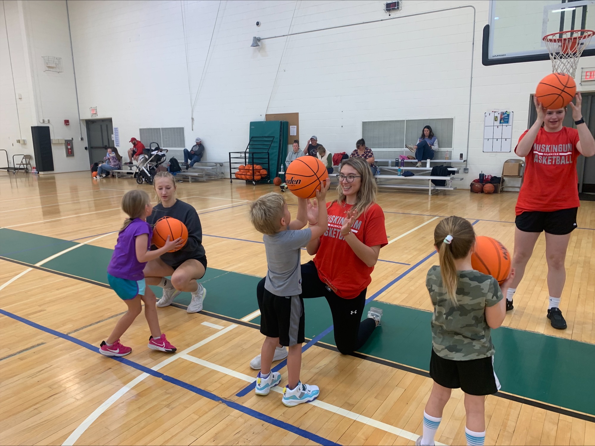 Children with basketballs