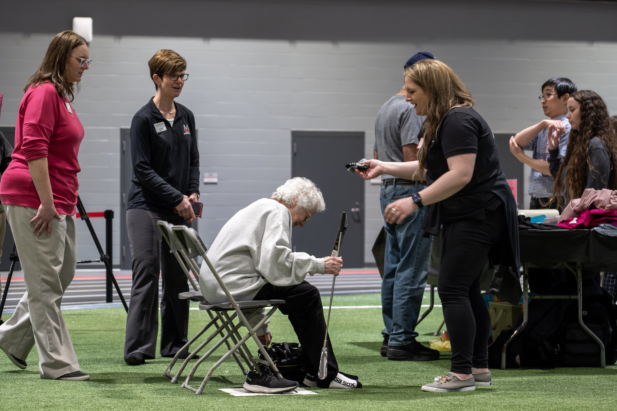 Students and an Attendee