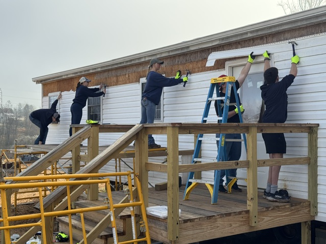 Students helping with ongoing recovery efforts from Hurricane Helene