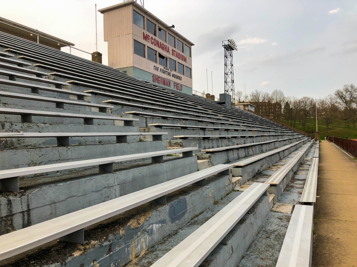 McConagha Stadium in 2020, shortly prior to demolition