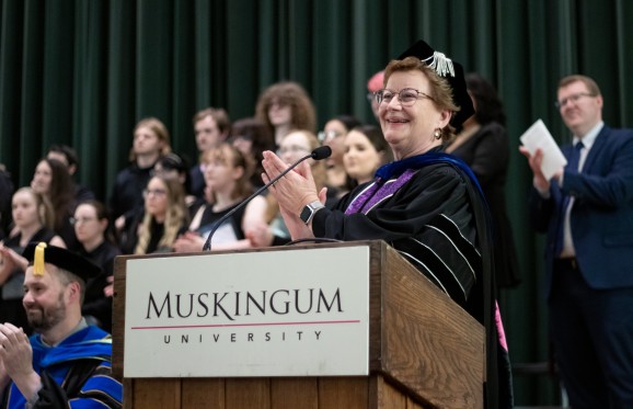 President Hasseler speaking at the Celebration of Excellence