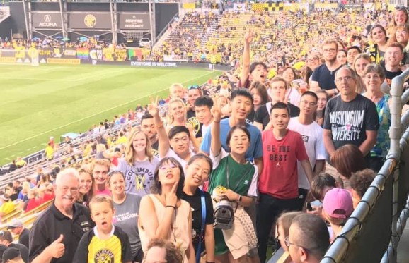 muskies in the crowd at a Columbus Crew game