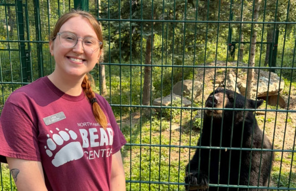 Ella McClelland at North American Bear Center 