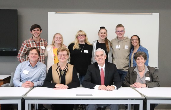 Chancellor Randy Gardner and President Susan Hasseler with John and Annie Glenn Public Service Fellows