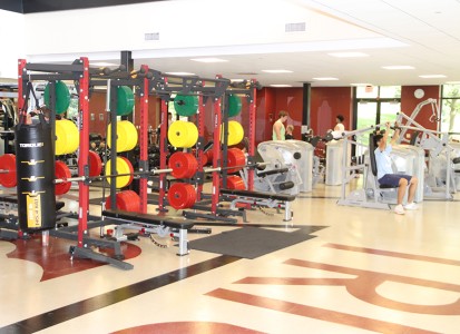 new fitness machines and equipment pictured inside the fitness level of the Chess Center