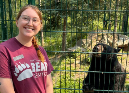 Ella McClelland at North American Bear Center 