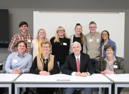 Chancellor Randy Gardner and President Susan Hasseler with John and Annie Glenn Public Service Fellows